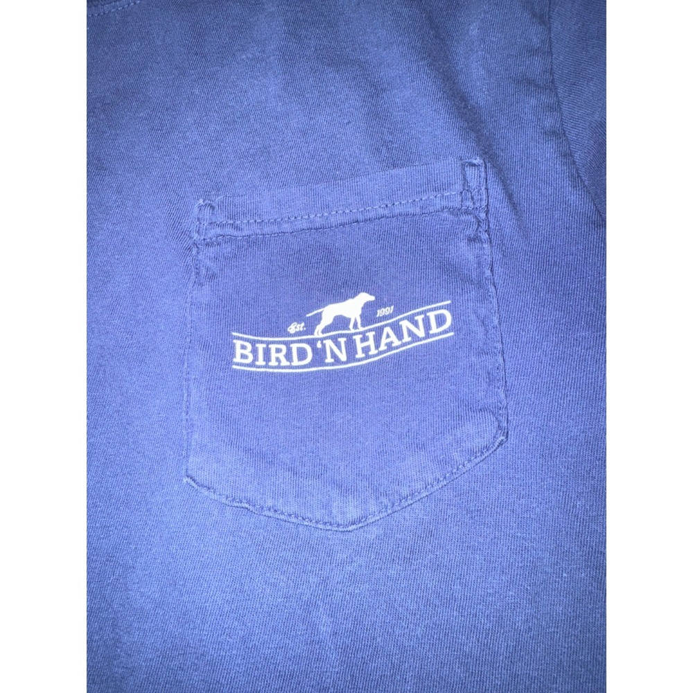Comfort Colors Bird N Hand Porter Capital Navy Blue Pocket T-Shirt Mens Medium